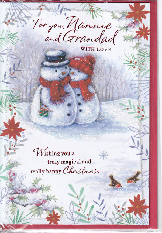 For You Nannie And Grandad With Love Christmas Card - Simon Elvin