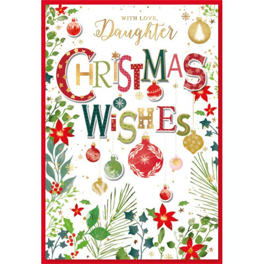 With Love Daughter Christmas Wishes Card - Simon Elvin