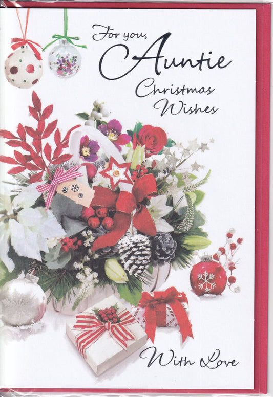 For You Auntie Christmas Wishes Card - Simon Elvin