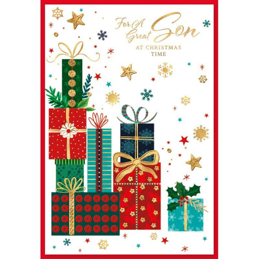 For A Great Son At Christmas Time Card - Simon Elvin