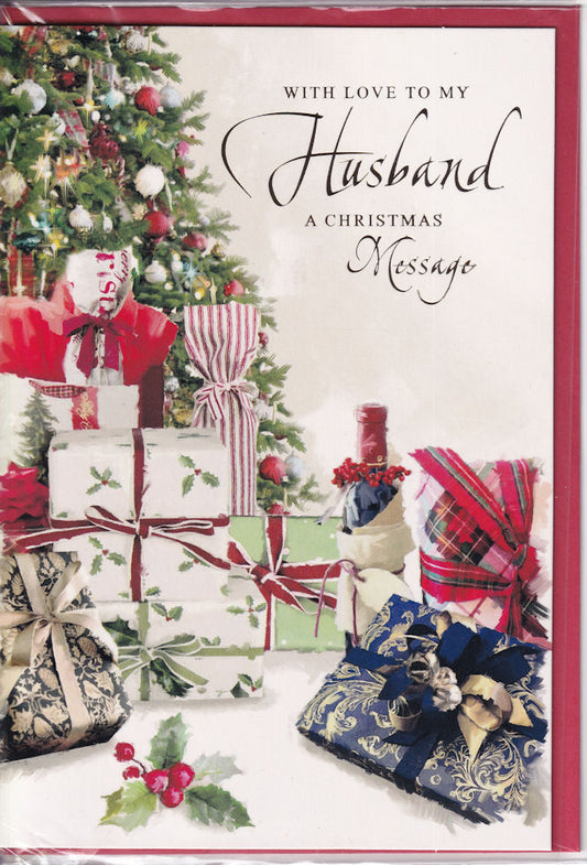 With Love To My Husband A Christmas Message Card - Simon Elvin