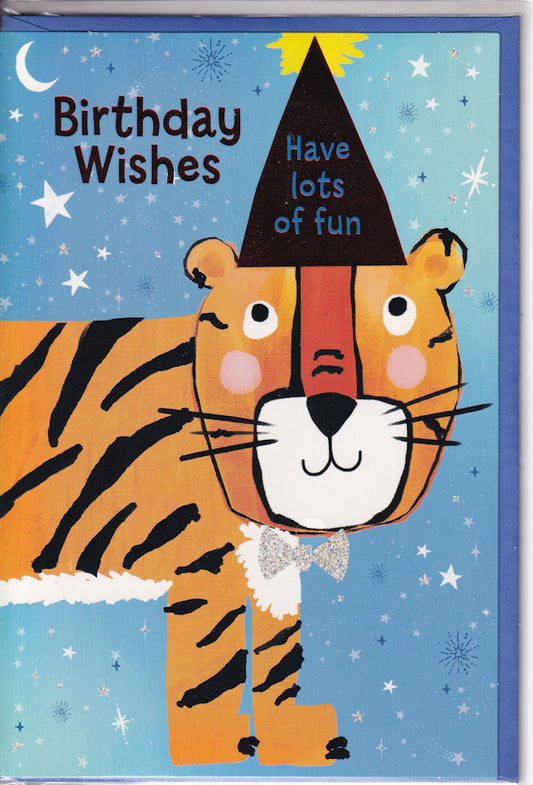 Tiger Boy Birthday Wishes Card - Simon Elvin