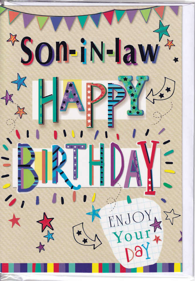 Son-In-Law Happy Birthday Card - Simon Elvin