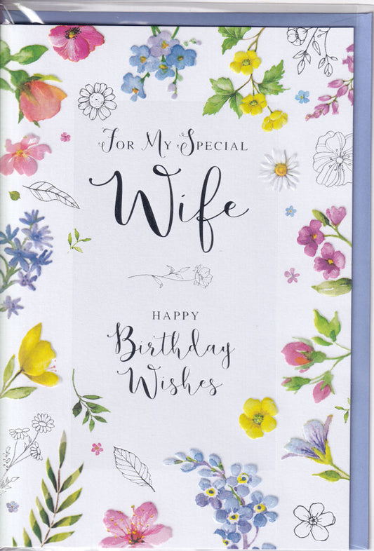 For My Special Wife Happy Birthday Card - Simon Elvin