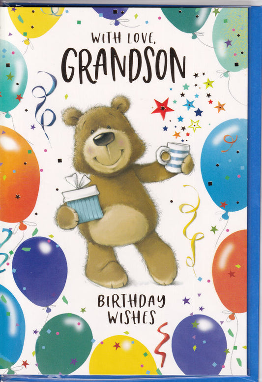 With Love Grandson Birthday Wishes Card - Simon Elvin