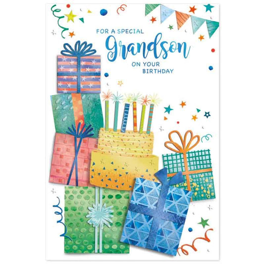 Presents For A Special Grandson On Your Birthday Card - Simon Elvin