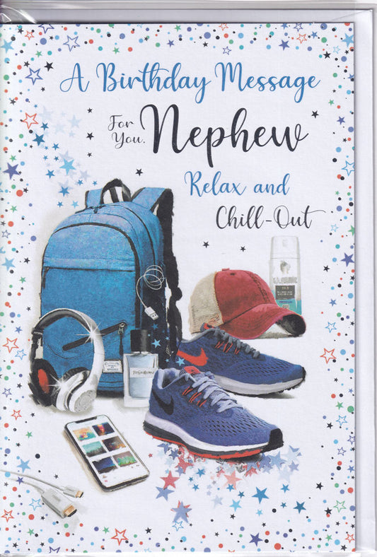 For You Nephew Relax And Chill-Out Birthday Card - Simon Elvin