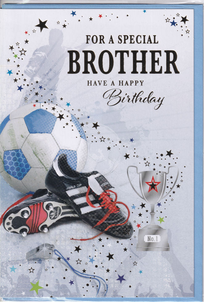 Football For A Special Brother Happy Birthday Card - Simon Elvin