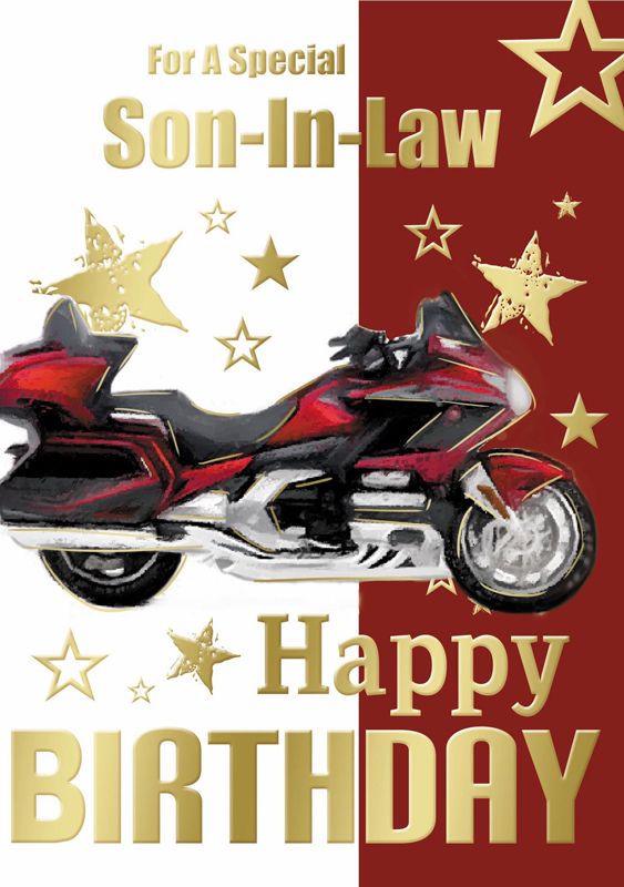 Motorcycle For A Special Son-In-Law Happy Birthday Card - Silverline