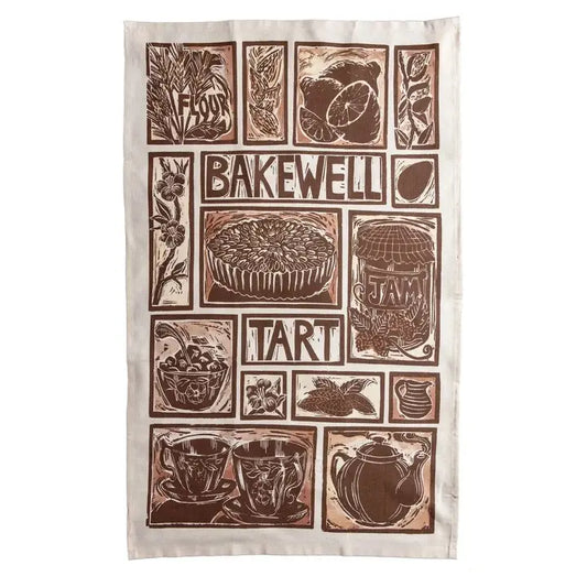Bakewell Tart Recipe Organic Cotton Tea Towel - Kate Guy