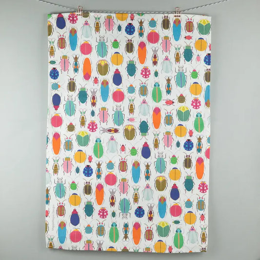 Beetles And Bugs Cotton Tea Towel - Maggiemagoo Designs