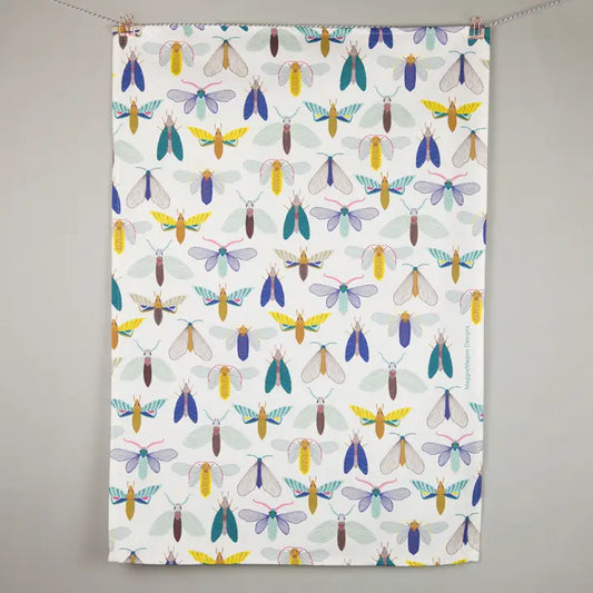 Light Moths Cotton Tea Towel - Maggiemagoo Designs