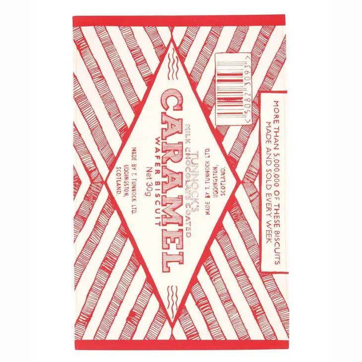 Tunnock's Caramel Wafer Wrapper Cotton Tea Towel - Gillian Kyle