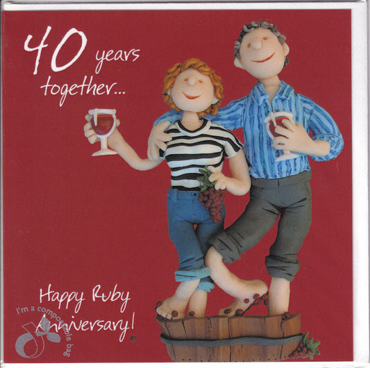40 Years Together... Happy Ruby Anniversary! Card - Holy Mackerel