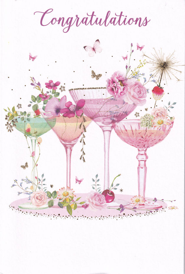 Floral Cocktails Congratulations Card - Nigel Quiney – All Greeting Cards