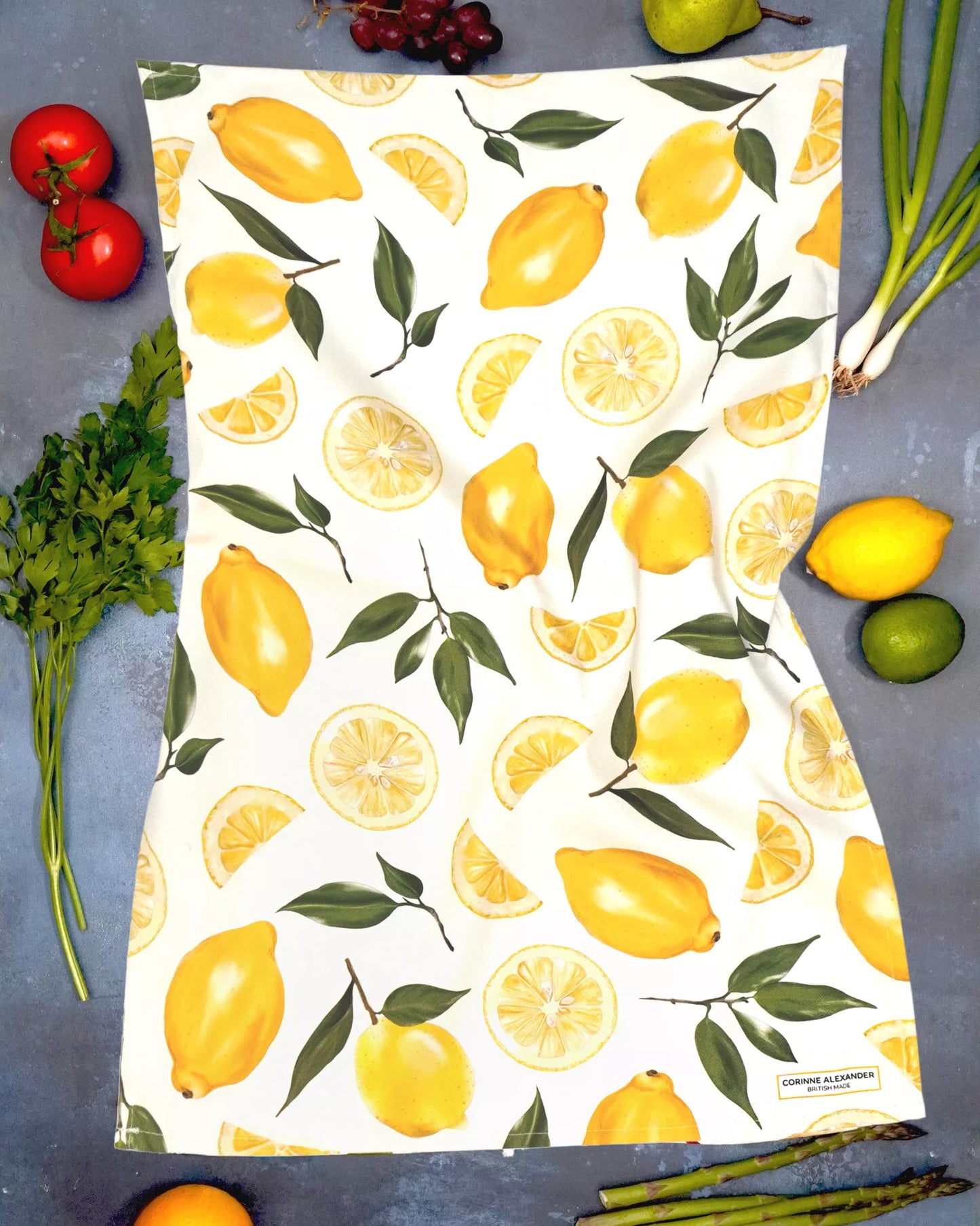 Lemon Fruits Cotton Tea Towel - Corinne Alexander