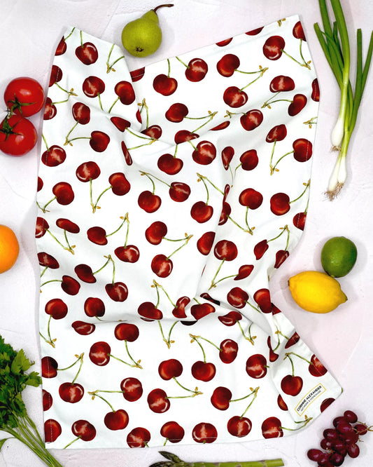 Cherry Fruit Cotton Designer Tea Towel - Corinne Alexander