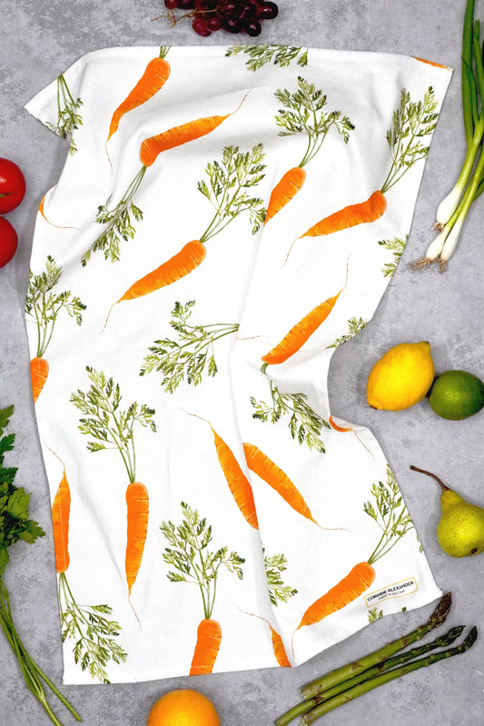 Carrots Cotton Kitchen Tea Towel - Corinne Alexander