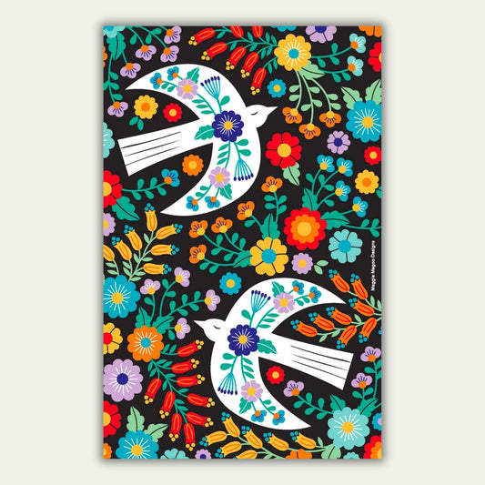 Bright Folk Birds Cotton Tea Towel - Maggiemagoo Designs