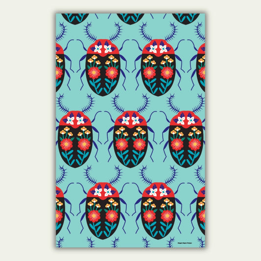Bright Beetles Tea Towel - Maggiemagoo Designs