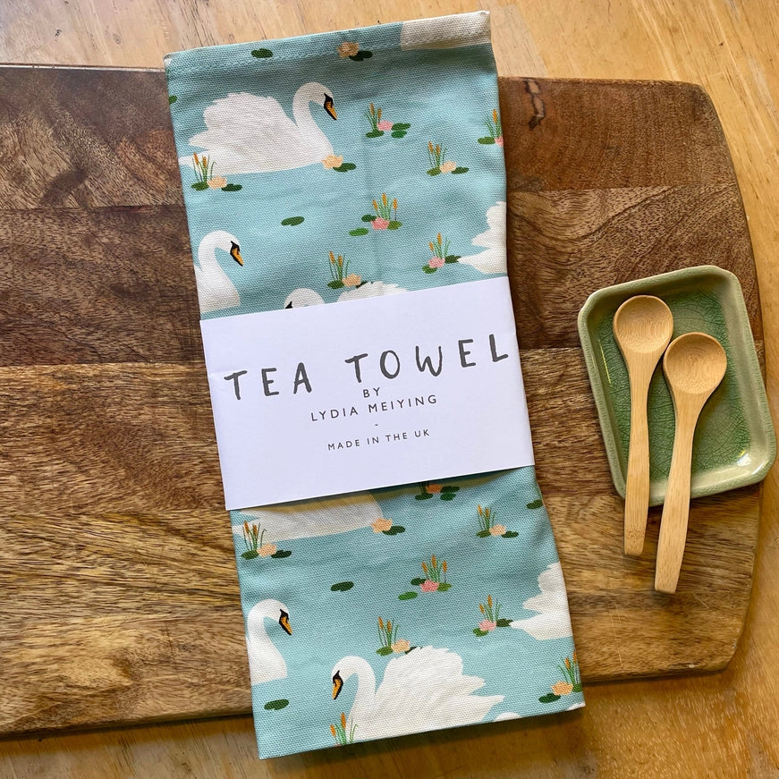 Swans Art Tea Towel - Lydia Meiying