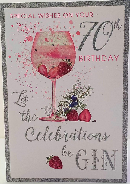 Gin Special Wishes On Your 70th Birthday Card - Nigel Quiney – All ...