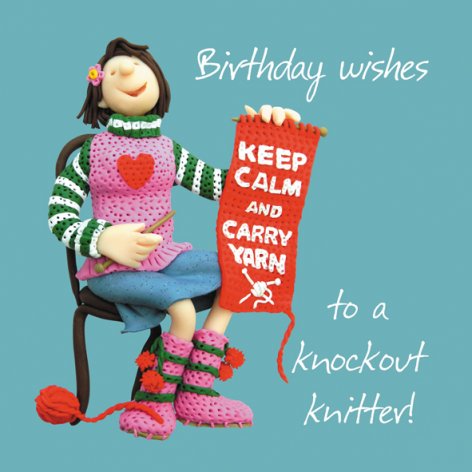 Knockout Knitter! Female Birthday Card - Holy Mackerel