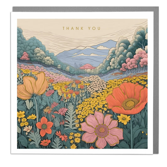 Thank You Flowers Landscape Card - Lola Design