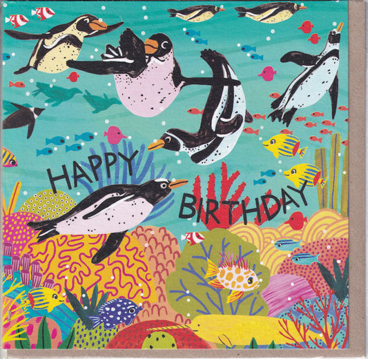 Penguins Happy Birthday Card - Earlybird Designs