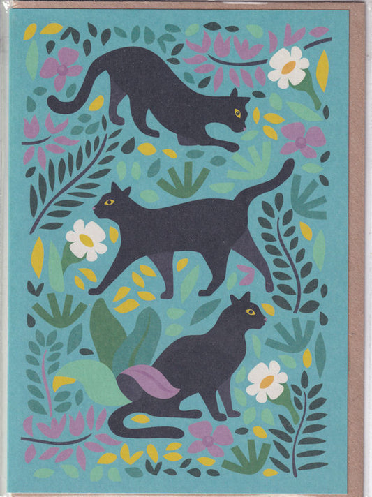 Black Cats Greeting Card - Earlybird Designs