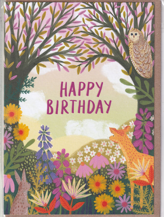 Forest Wildlife Happy Birthday Card - Earlybird Designs