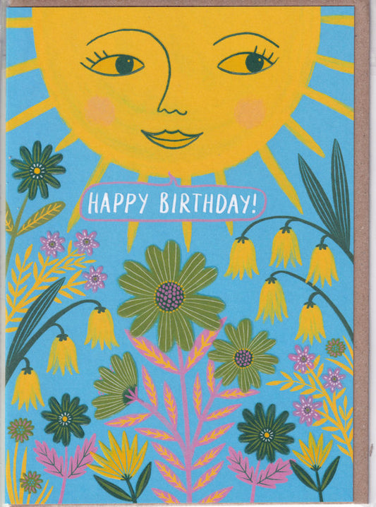 Floral Sun Happy Birthday! Card - Earlybird Designs