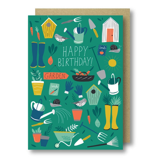 Gardening Happy Birthday! Card - Jessica Hogarth