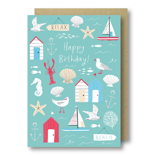 Seaside Happy Birthday! Card - Jessica Hogarth