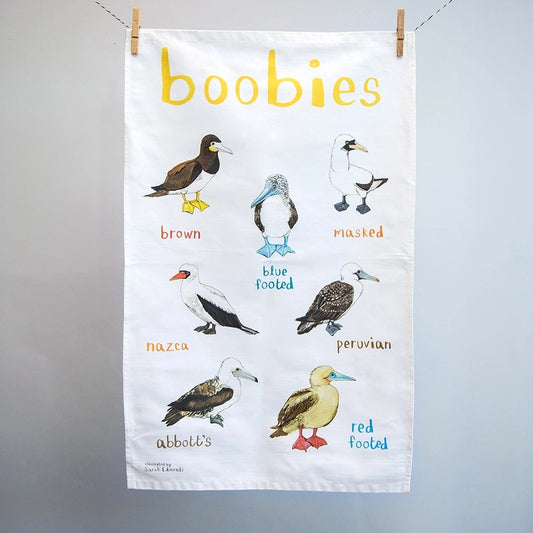 Boobies Birds Cotton Tea Towel - Sarah Edmonds