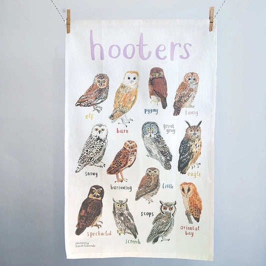 Hooters Owls Cotton Tea Towel - Sarah Edmonds