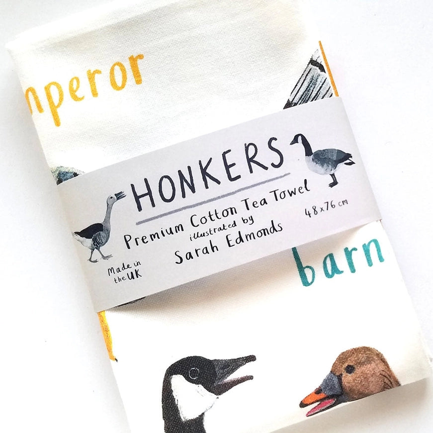 Honkers Geese Birds Cotton Tea Towel - Sarah Edmonds