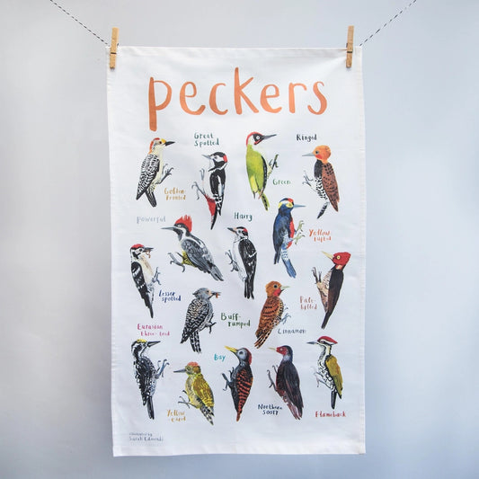 Peckers Birds Cotton Tea Towel - Sarah Edmonds