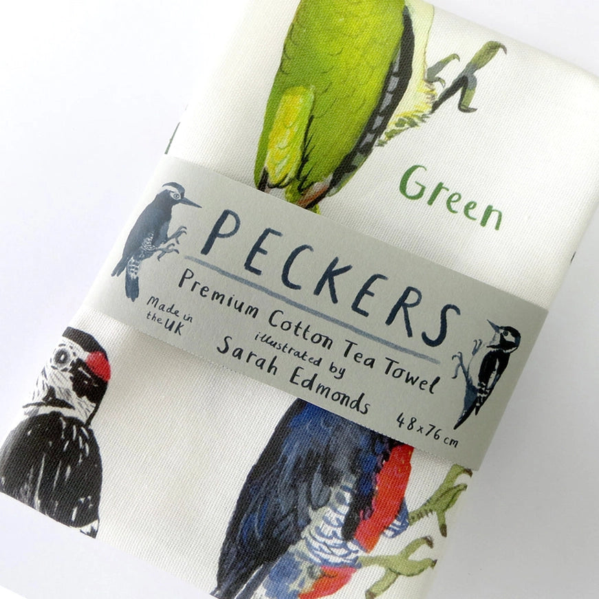 Peckers Birds Cotton Tea Towel - Sarah Edmonds