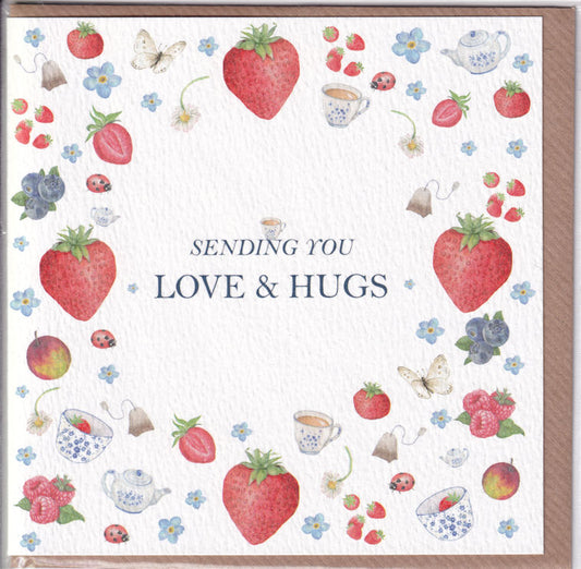 Sending You Love And Hugs Greeting Card - West Country Designs